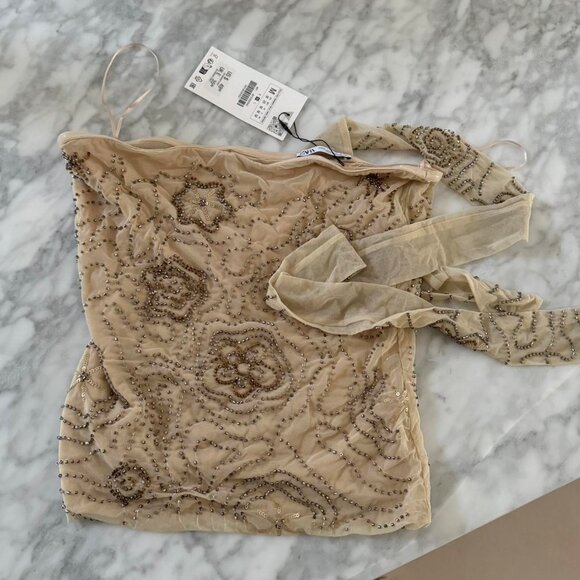 Zara beaded tulle top NWT - Picture 5 of 5